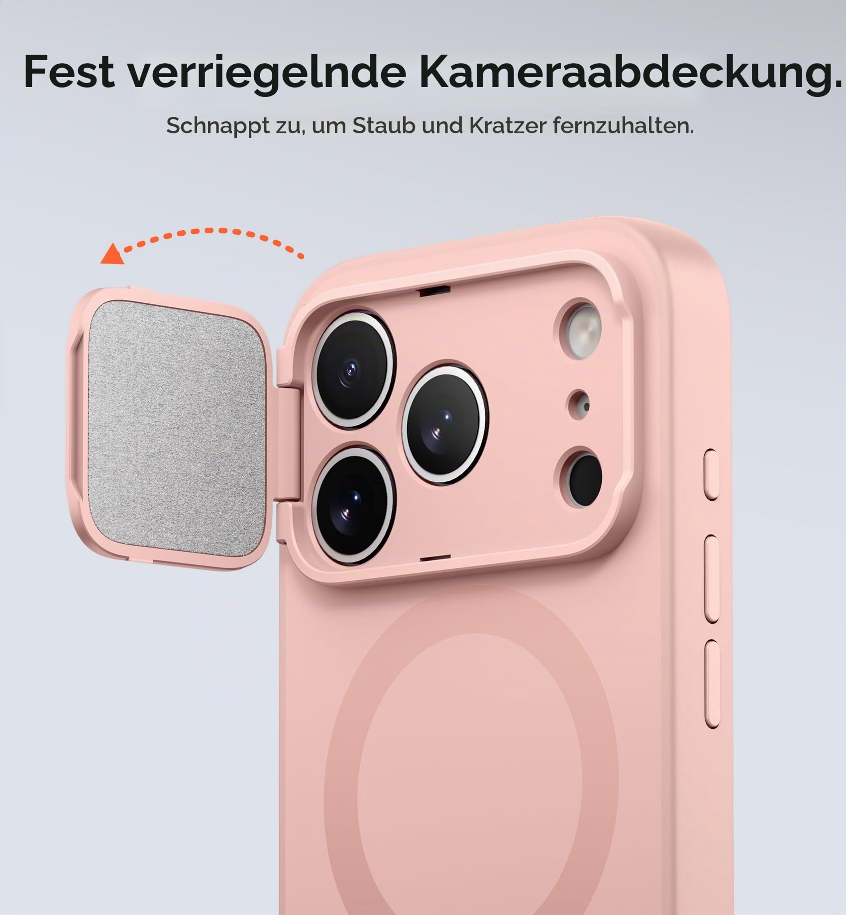SURITCH Magnetisch hülle Kompatibel mit iPhone 17 Pro Max, Stoßfest Handyhülle Kratzfest Schutzhüllemit Kamera Steuertaste & Kameraabdeckung & verstellbarem Kickstand(Rosa)