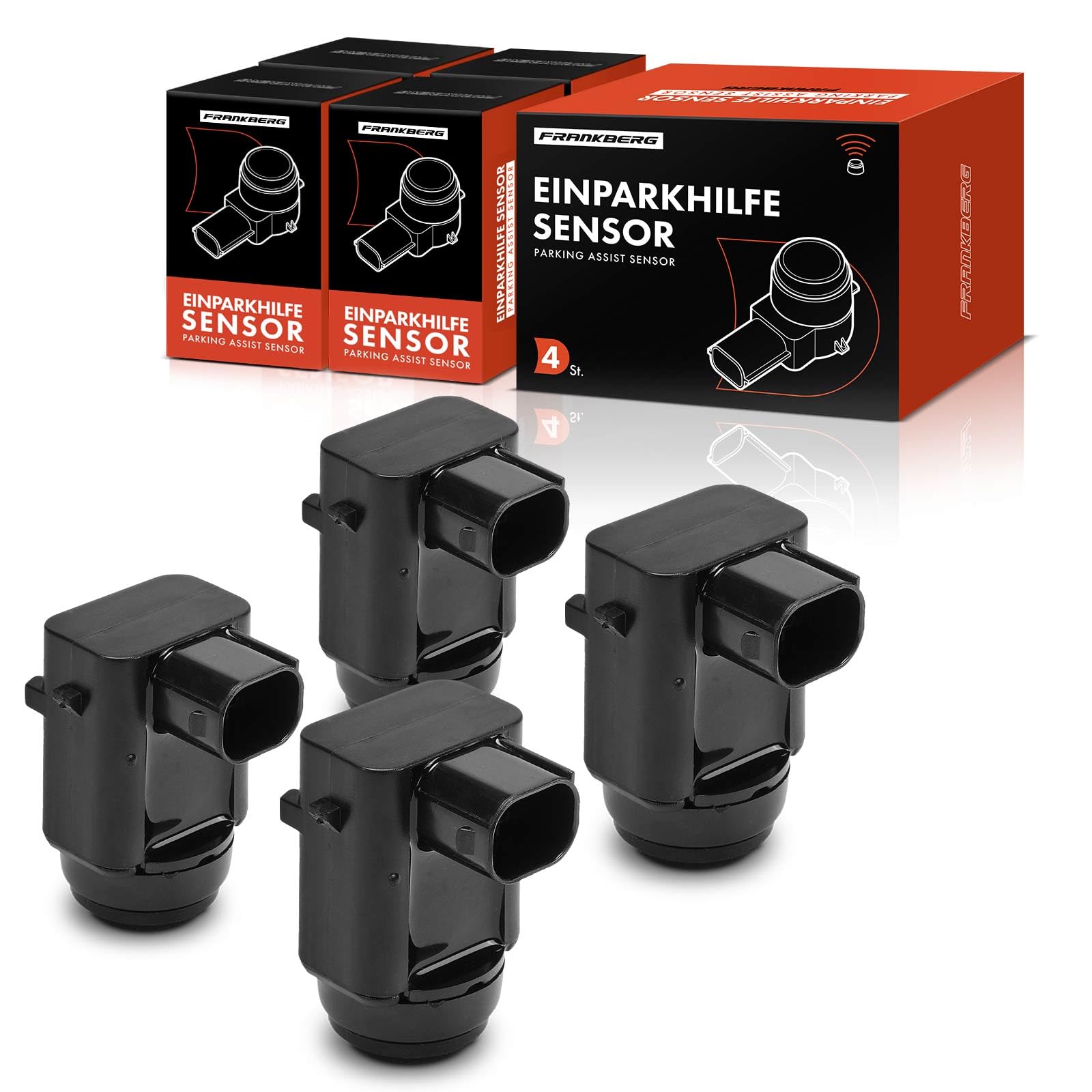 Frankberg 4 sensores de aparcamiento delanteros y traseros 12787793 | Compatible con: Caravana Astra G T98, Caravana clásica Astra G F35, Corsa C Caja/Hatchback X01, Astra H GTC A04