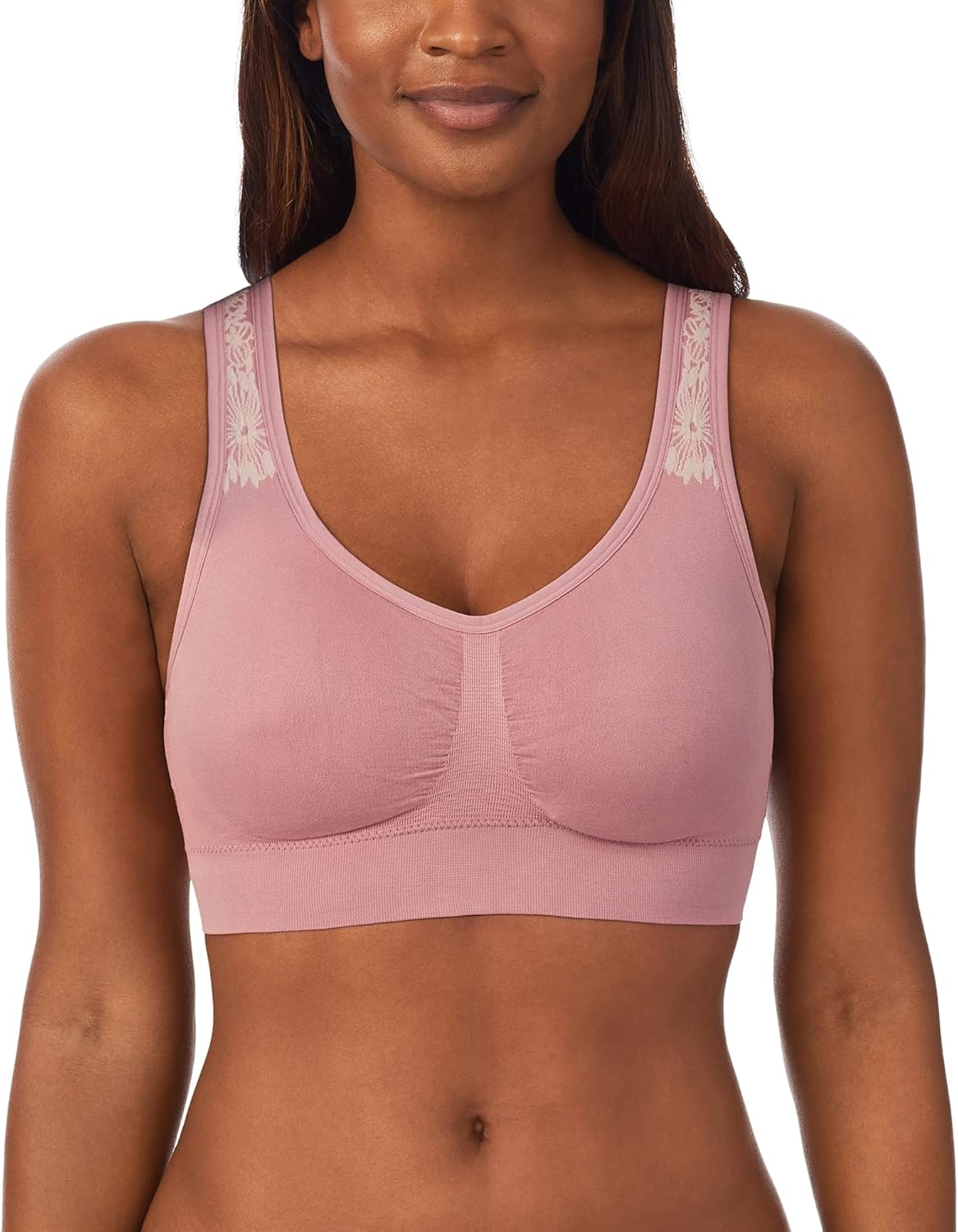 ELLEN TRACY Women's Underwear, Seamless Wirefree Bra, Bralette with Removable Pads, 2-Pack Multipack - Image 2