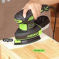 Vista 9 de GALAX PRO 250W 2-in-1 Sheet Sanders/Detail Sanders, 6000-12000 RPM 6 Variable Speed Multi-Function Sander with Dust Box, Electric Sander for Sanding