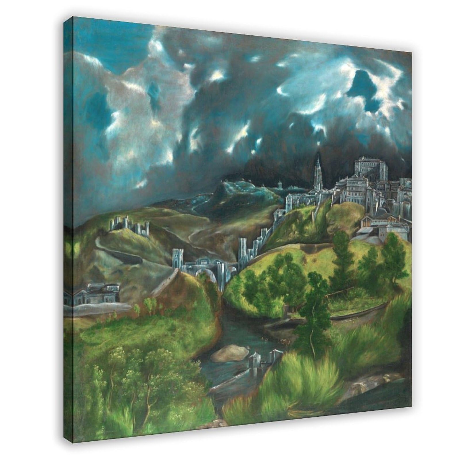 Toile El Greco Vue de Tolède : transformez vos murs de salon et bureau avec WCYB 50x50