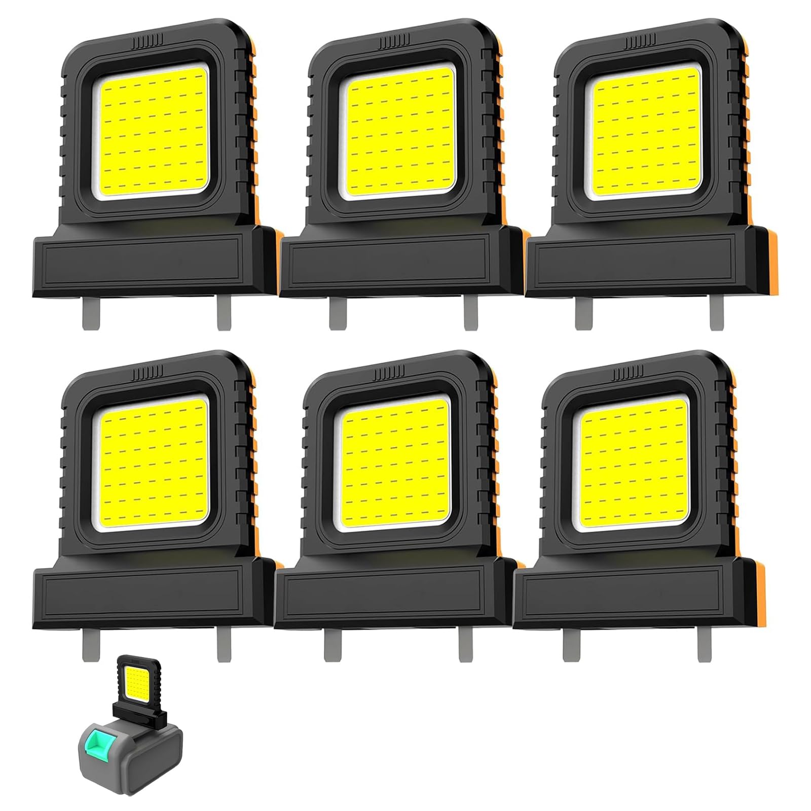 Cordless LED Work Light for All Power Tool Batteries,High Brightness Floodlight,Portable Flashlight Jobsite Spotlight Tool, Lamp Flood Light for Repairing/Outdoor Camping/Emergency(No Battery) (6pcs)