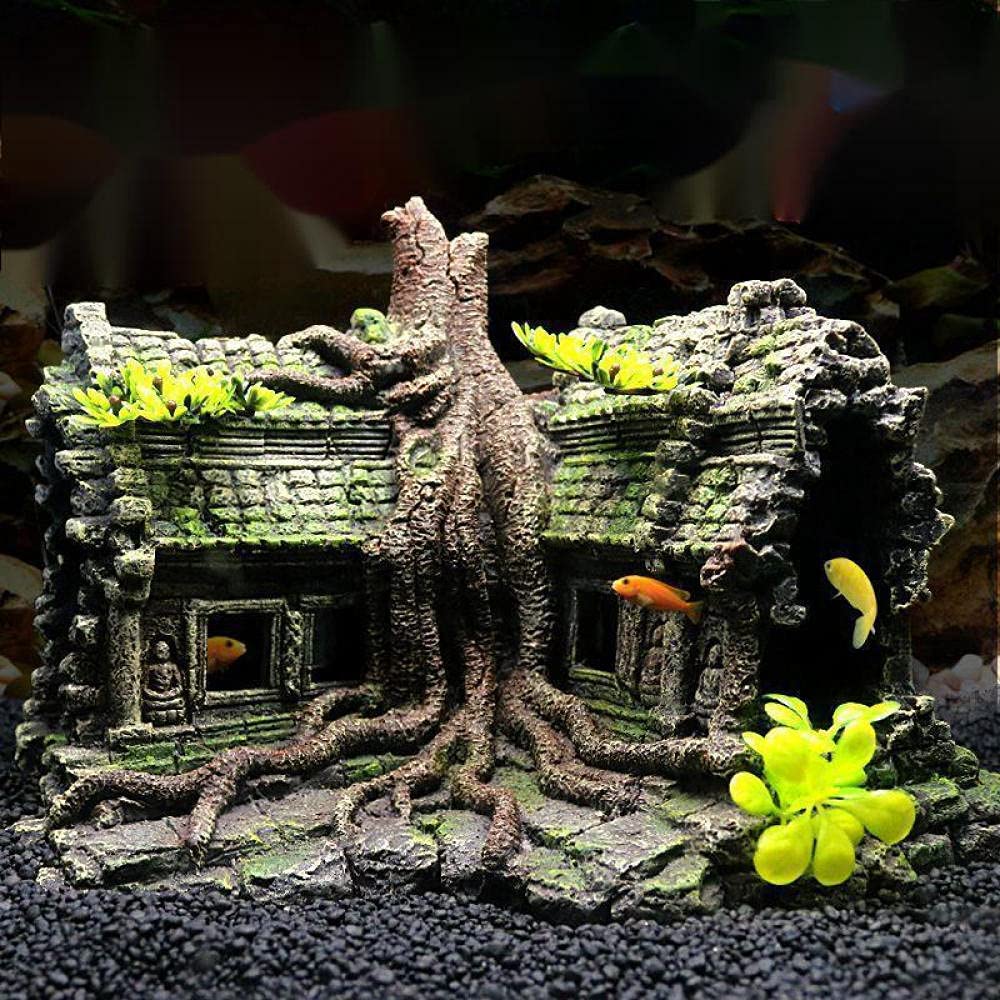 Decoración del Acuario Decoración del Acuario Castillo Artificial Casa del árbol Peces cobertizo Cueva Tanque de Peces Adornos de paisajismo Paisaje acuático Paisajismo Decoración del hogar