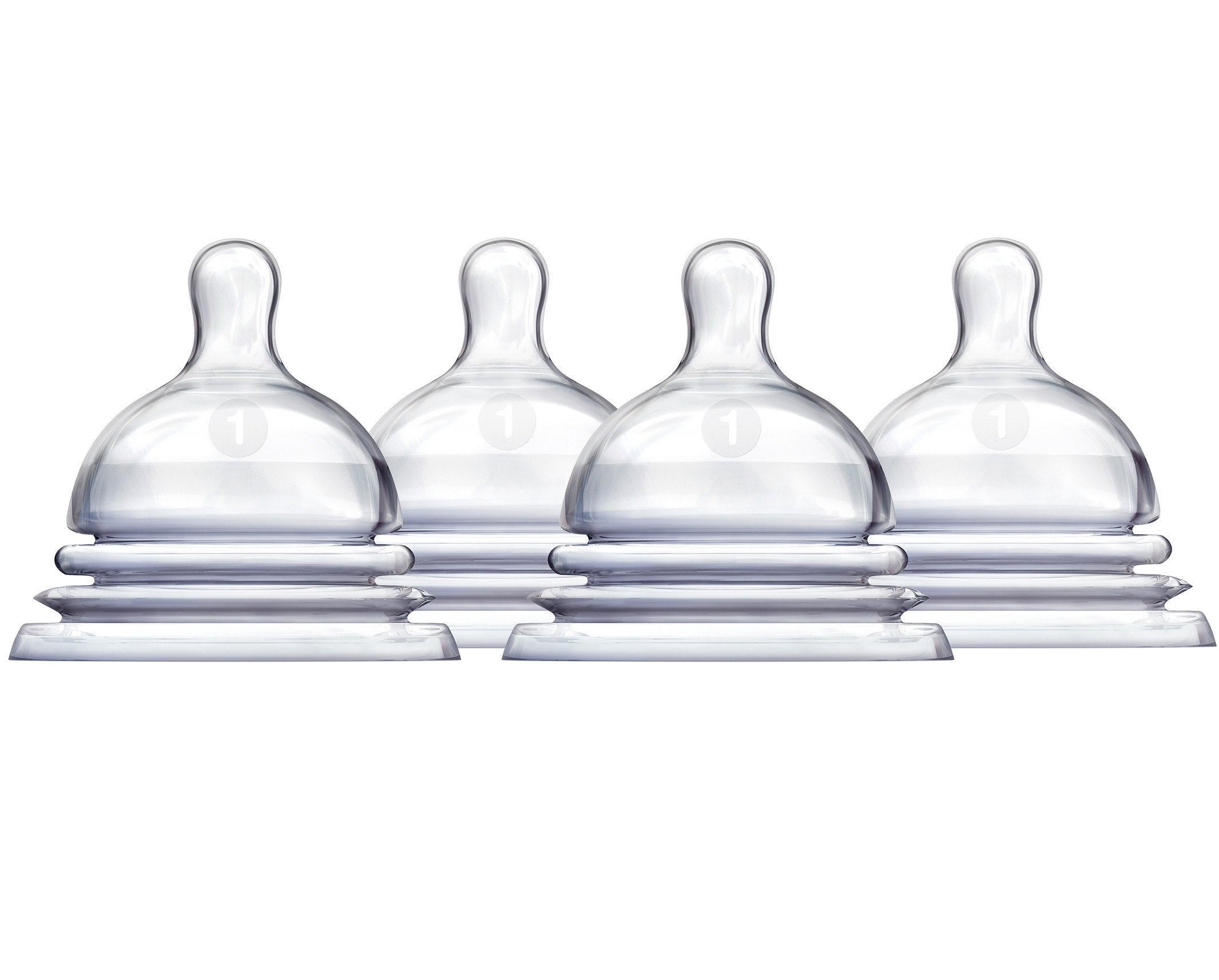Munchkin Latch Natural Movement Baby Bottle Nipples, 4 Count, Stage 1