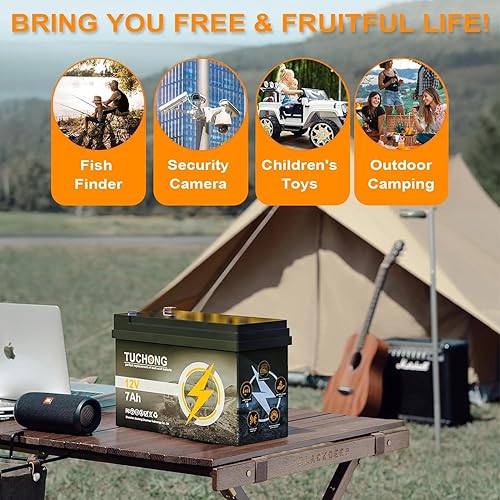 Miniatura 6 de Batería de litio, batería LiFePO4 mejorada de 12 V 7 Ah, hasta 5000 más tiempos de ciclo y vida útil de 10 años, carga rápida recargable, ideal para