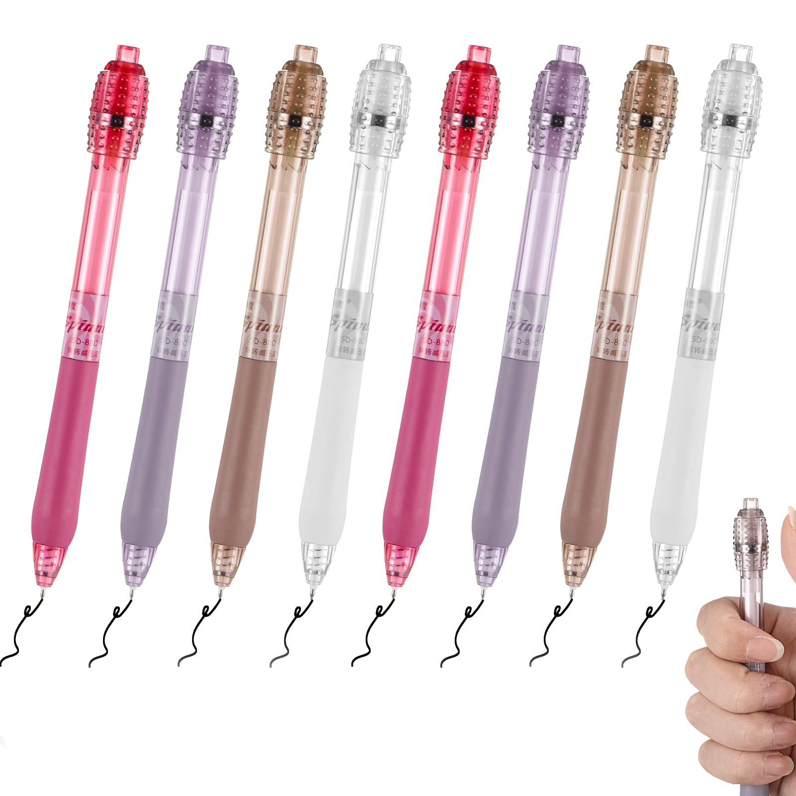 GEEHUA 8-Pack Fidget Pens, Fidget Gel Pens for Adults Anxiety Relief Black Ink 0.5mm Fine Point Ballpoint Pen Quick Dry Smooth Writing Office & School