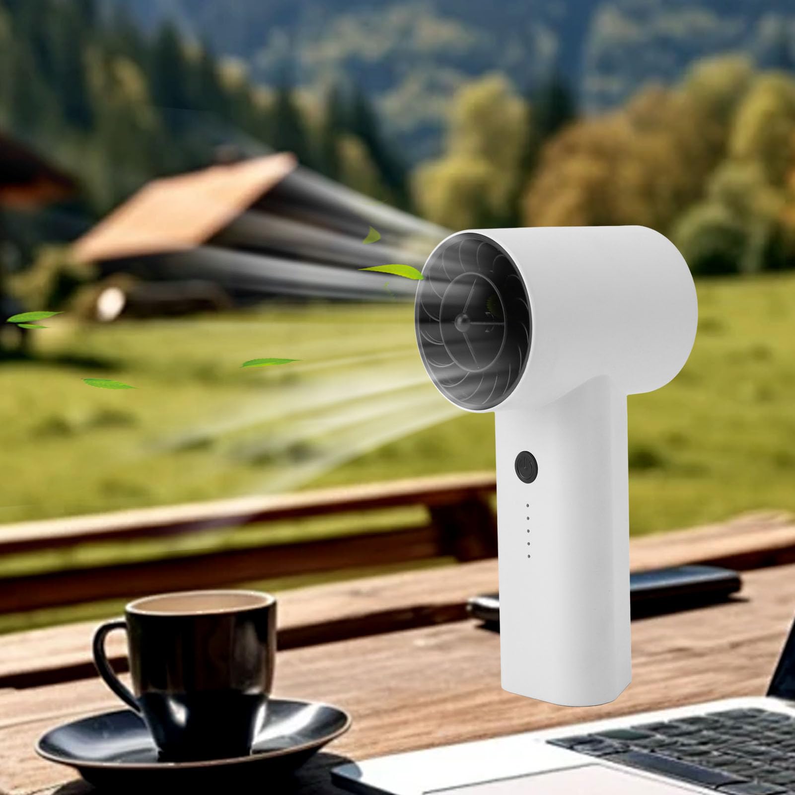 Ventilatore portatile portatile ad alta velocità, mini ventilatore turbo da 130.000 giri/min, ricaricabile tramite USB, ventilatore personale regolabile per viaggi, campeggio, attività all'aperto