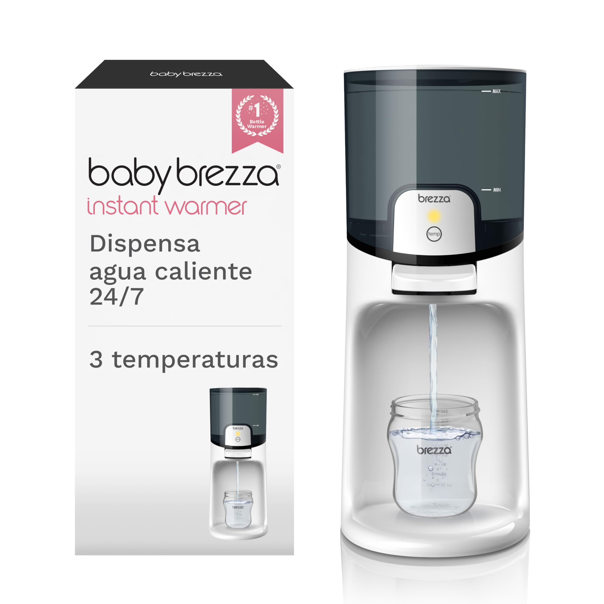 Baby Brezza - Instant Warmer - Calentador de Agua Instantáneo para Biberones - 3 Temperaturas, Compatible y Depósito Grande - Dispensador de Agua Caliente 24/7 - Preparador de Biberones Instantáneo