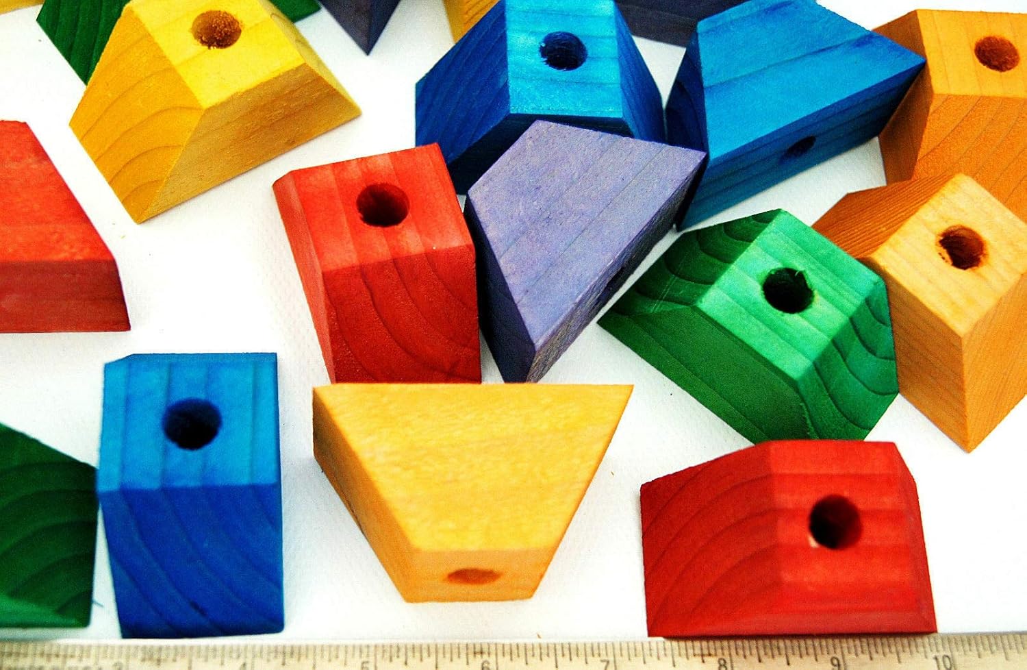 Trapeze Wooden Wood Blocks 18 Very Large Bird Parrot Parts Toy for Macaw Amazon