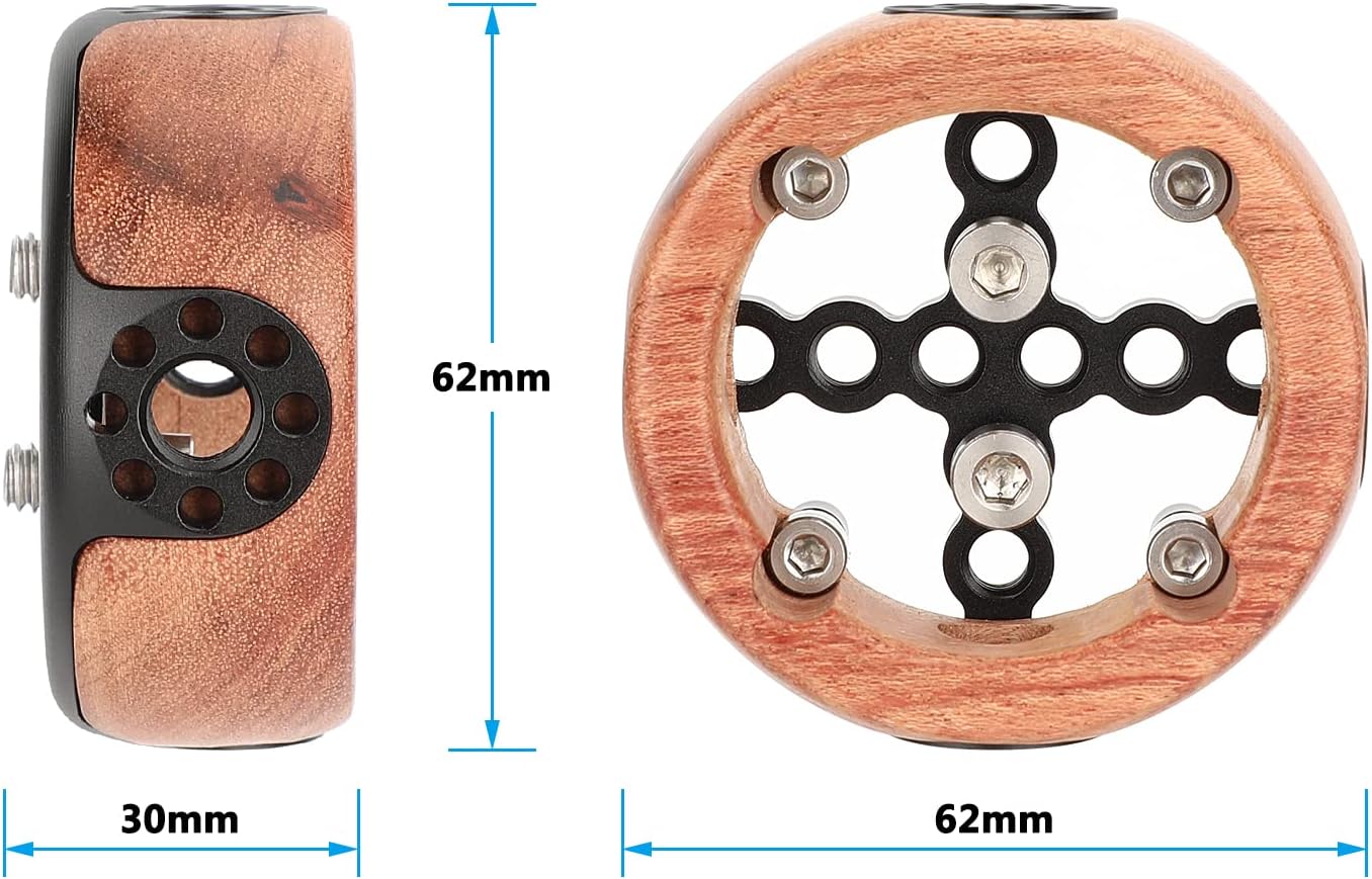 CAMVATE Round Hand Wheel with 1/4"-20 Mount for Camera Video Wooden Handle Grip - 3216