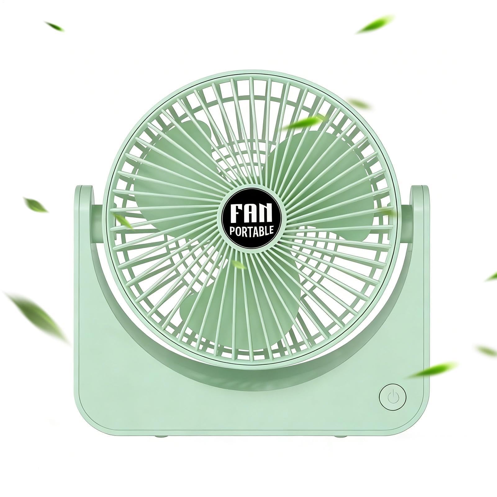 Ventilateur de bureau compact et rechargeable 3 vitesses silencieux pour maison et bureau