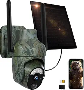 Vyze-Link Cellular Trail Camera, Solar Video Game Cameras, Wildlife Deer Camera with 1080P Live View, 4G IP66 Waterproof with Night Vision, Motion Activated, Adjustable asin的图片