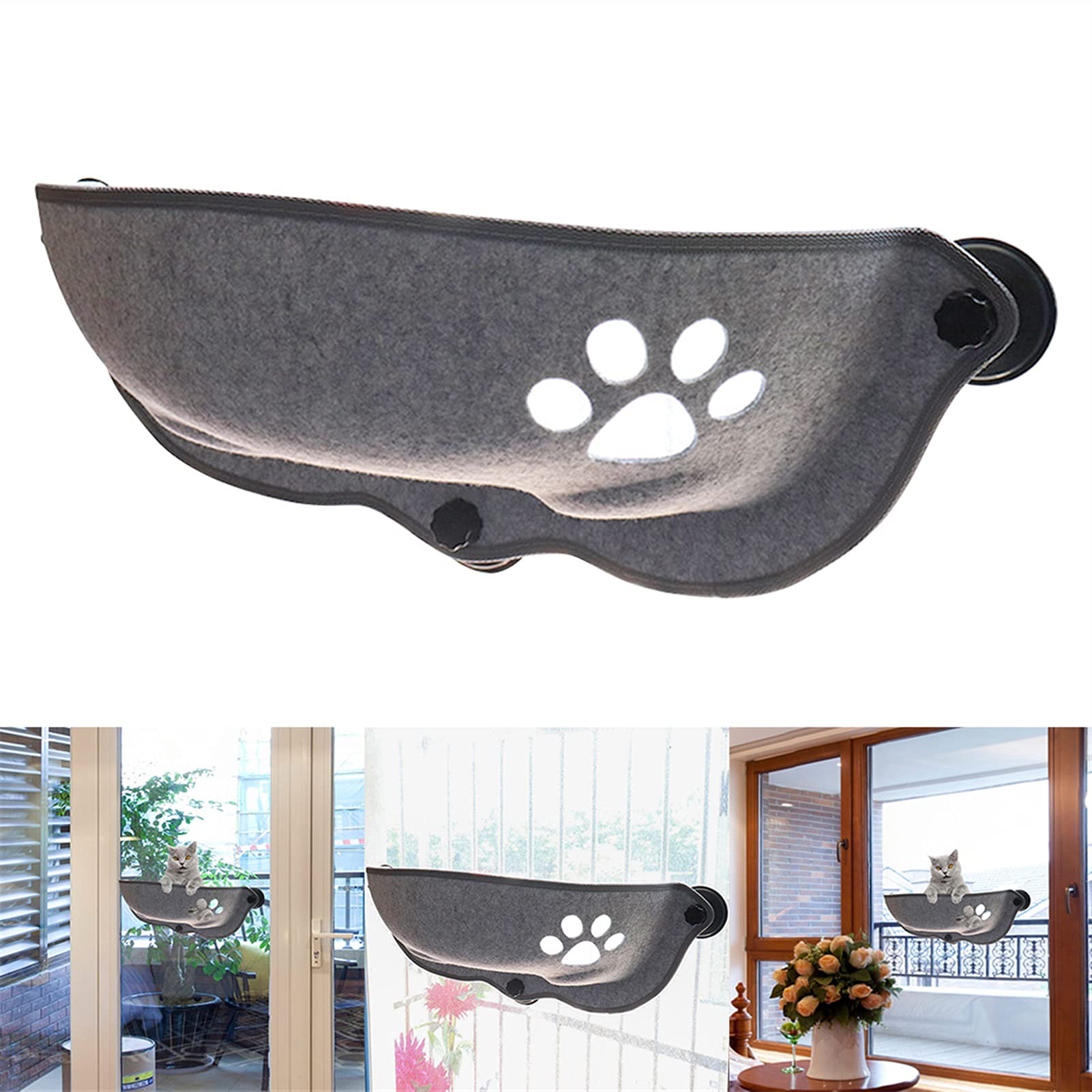 Hamaca de Gato Hamaca de la Ventana del Gato con Fuertes ventosas, para Gatos de Interior de Seguridad de Seguridad Hamaca para Mascotas