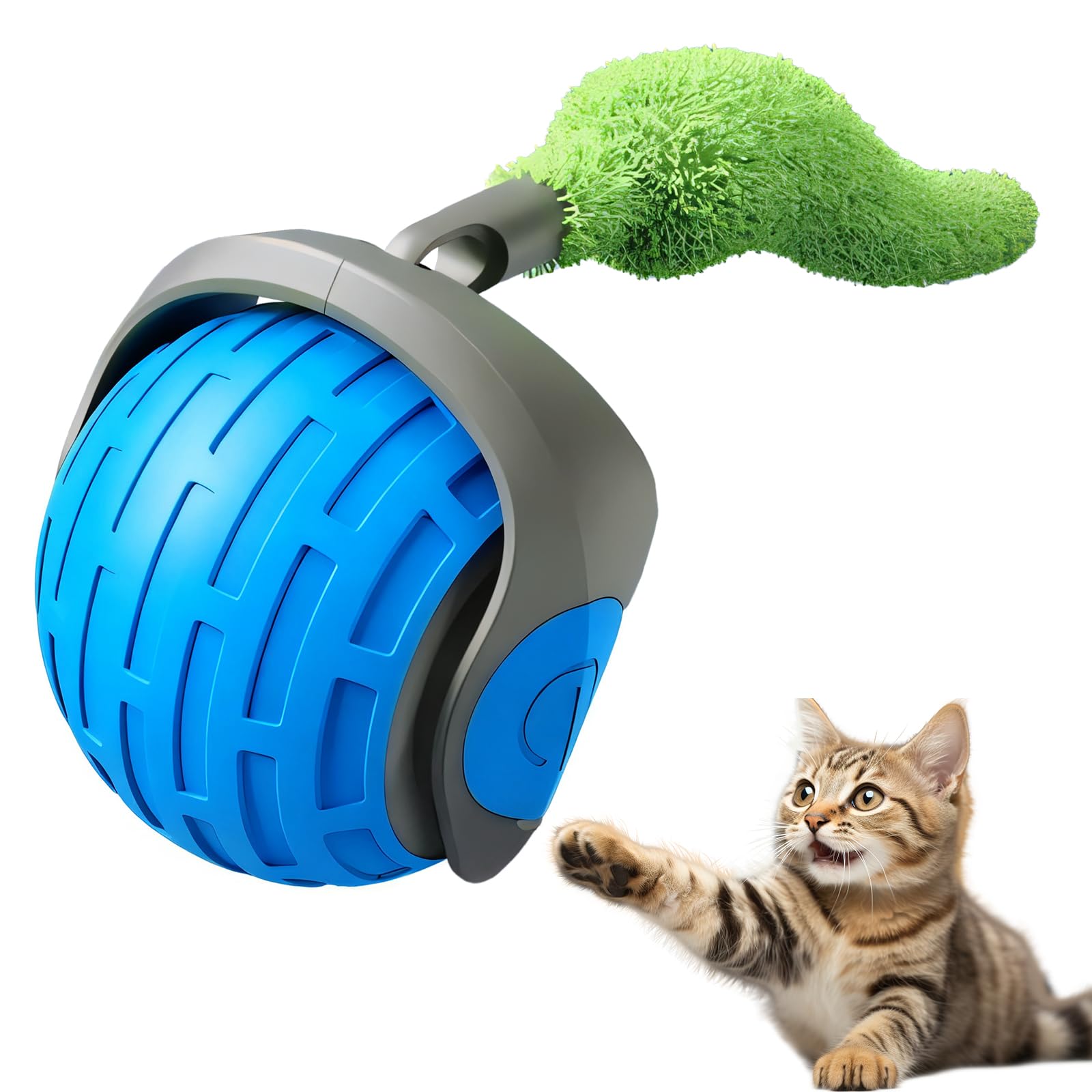 shirylzee Speedy Tail Cat Toys for Indoor Cats, Smart Interactive Kitten Toys, Motion Activated Kitten Rolling Ball Toy, 2 Speeds Rechargeable Moving Cat Ball for Bored Indoor Cats