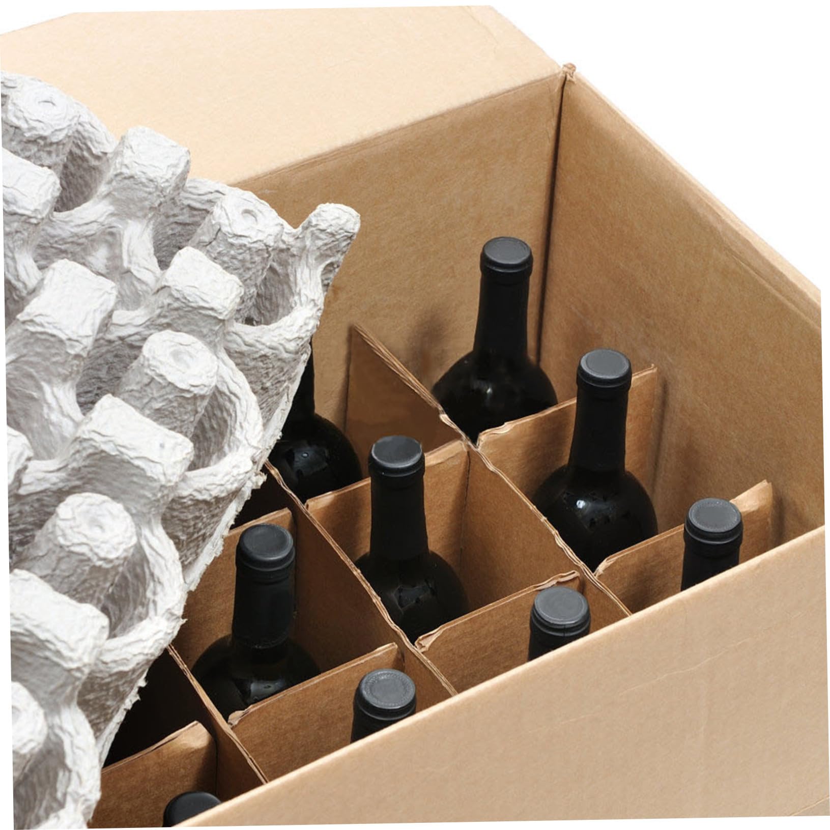 Angoily Kit de Conditionnement avec Séparateurs Carton et Sacs Mousse Epe Polyvalent pour à Vin Protection Légère et Recyclable pour Déménagement et Expédition
