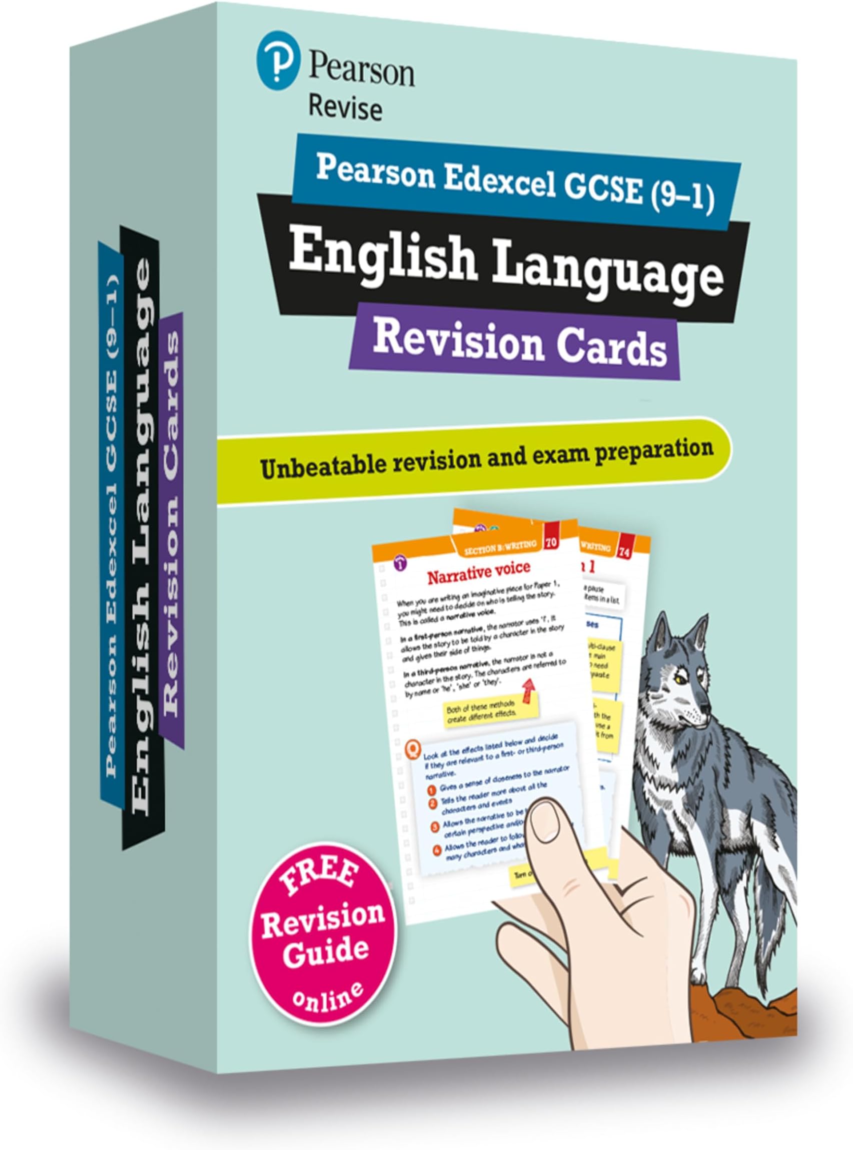 Pearson REVISE Edexcel GCSE (9-1) English Language Revision Cards: for home learning, 2022 and 2023 assessments and exams