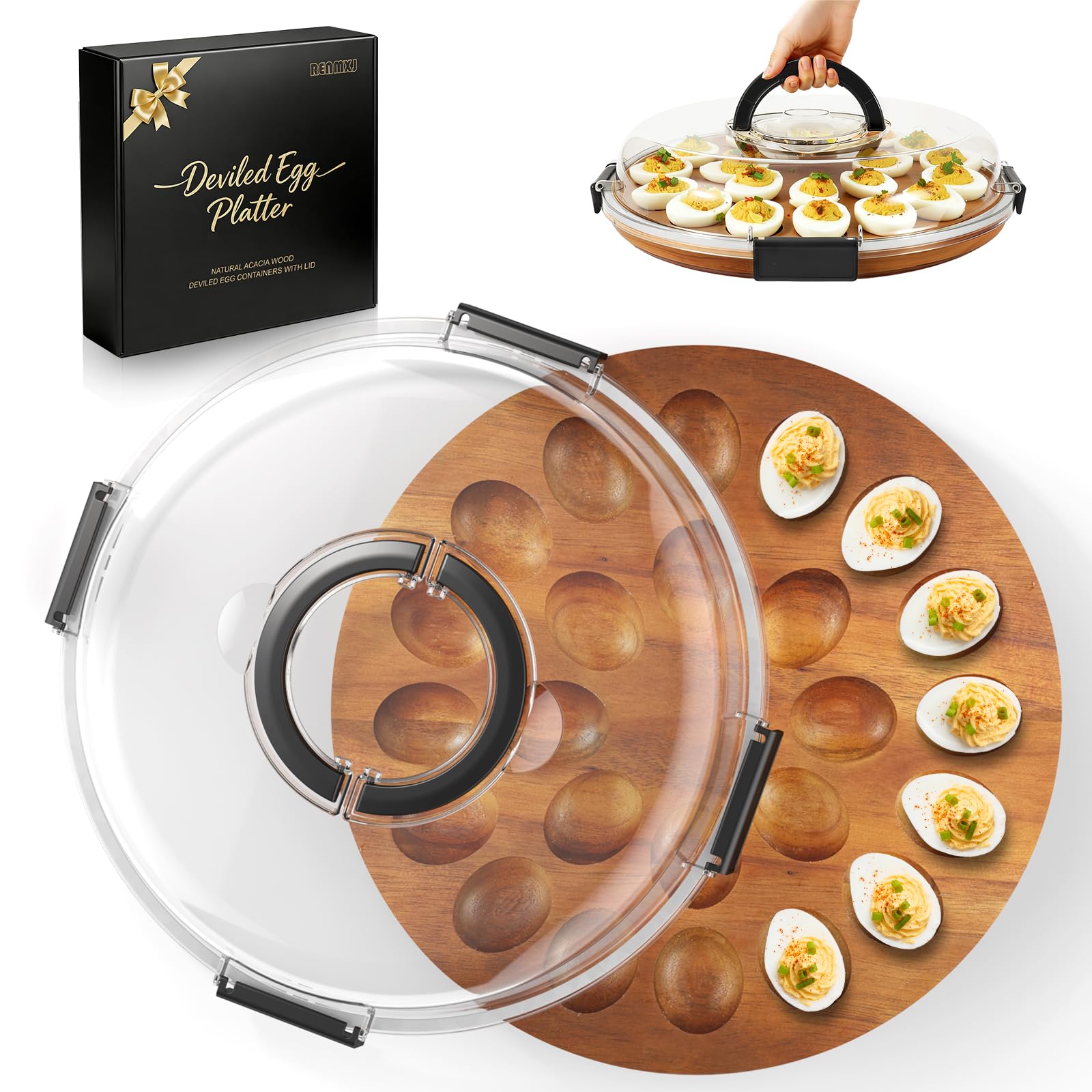 Amazon.com | Renmxj Deviled Egg Containers with Lid (24 Eggs