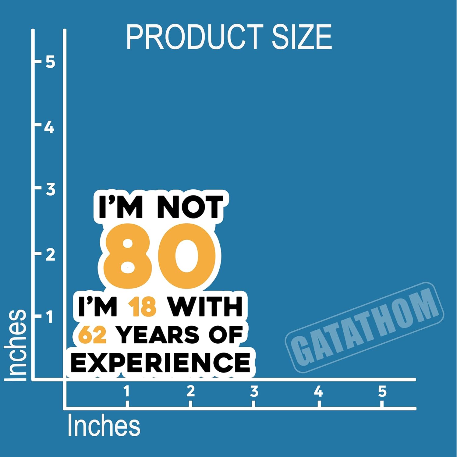 (3PCS) I'm Not 80 I'm 18 with 62 Years of Expericence Sticker – Funny 80th Birthday | Waterproof Vinyl Decal for Scrapbooking, Party Decor, Water Bottles, Laptops | 3" - Image 5