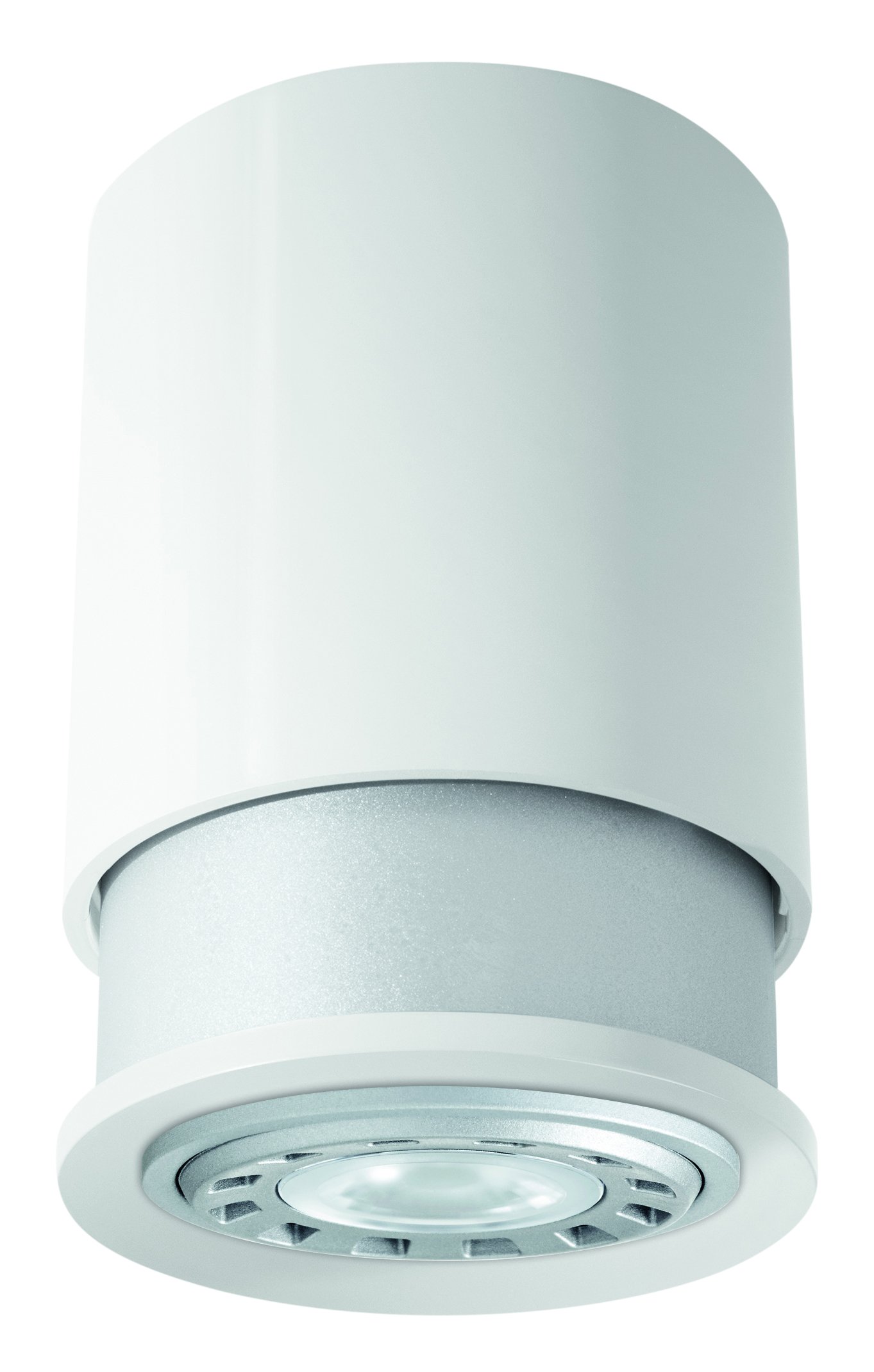 Twister Classic Spot Lampe de Plafond GU10 LED, Facile à Installer avec Crochet, Brevet Protégé, Blanc-Argent, plafonnier sans percer