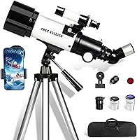 Vista 15 de Telescopio para Astronomía de Adultos, apertura de 70 mm y longitud focal de 400 mm, telescopio astronómico portátil para principiantes mayores de 8