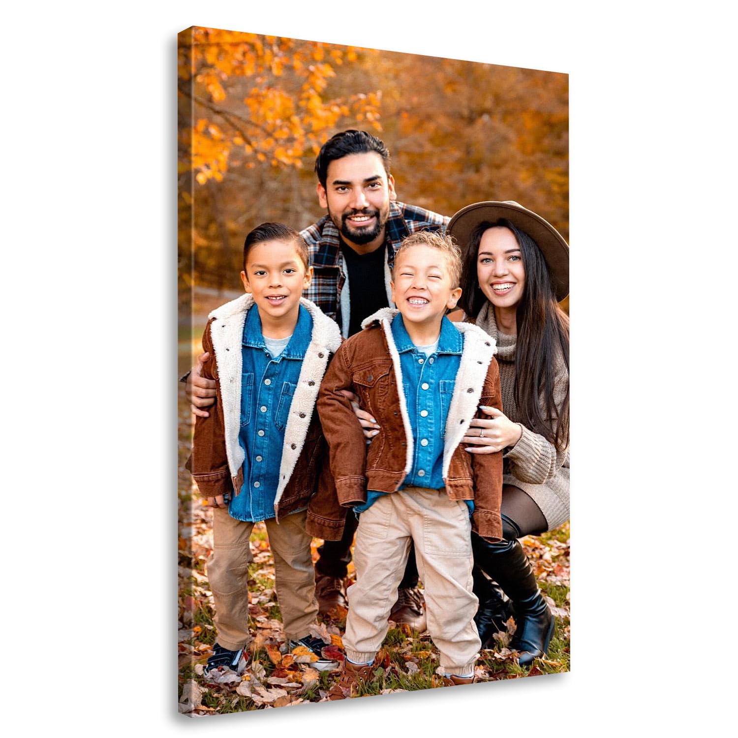 Personalised Photo Prints on Canvas Custom Wall Art for Family Baby Pets Picture Print, Customised Gifts for Women Men Birthday, A1 A2 A3 A4 60x120cm
