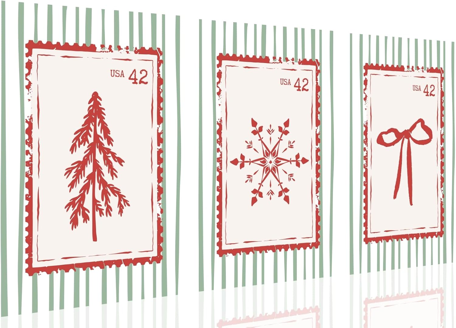 Juego de 3 carteles de arte de pared de invierno, diseño retro de Navidad, impresiones en lienzo para decoración acogedora de Navidad, 8 x 12
