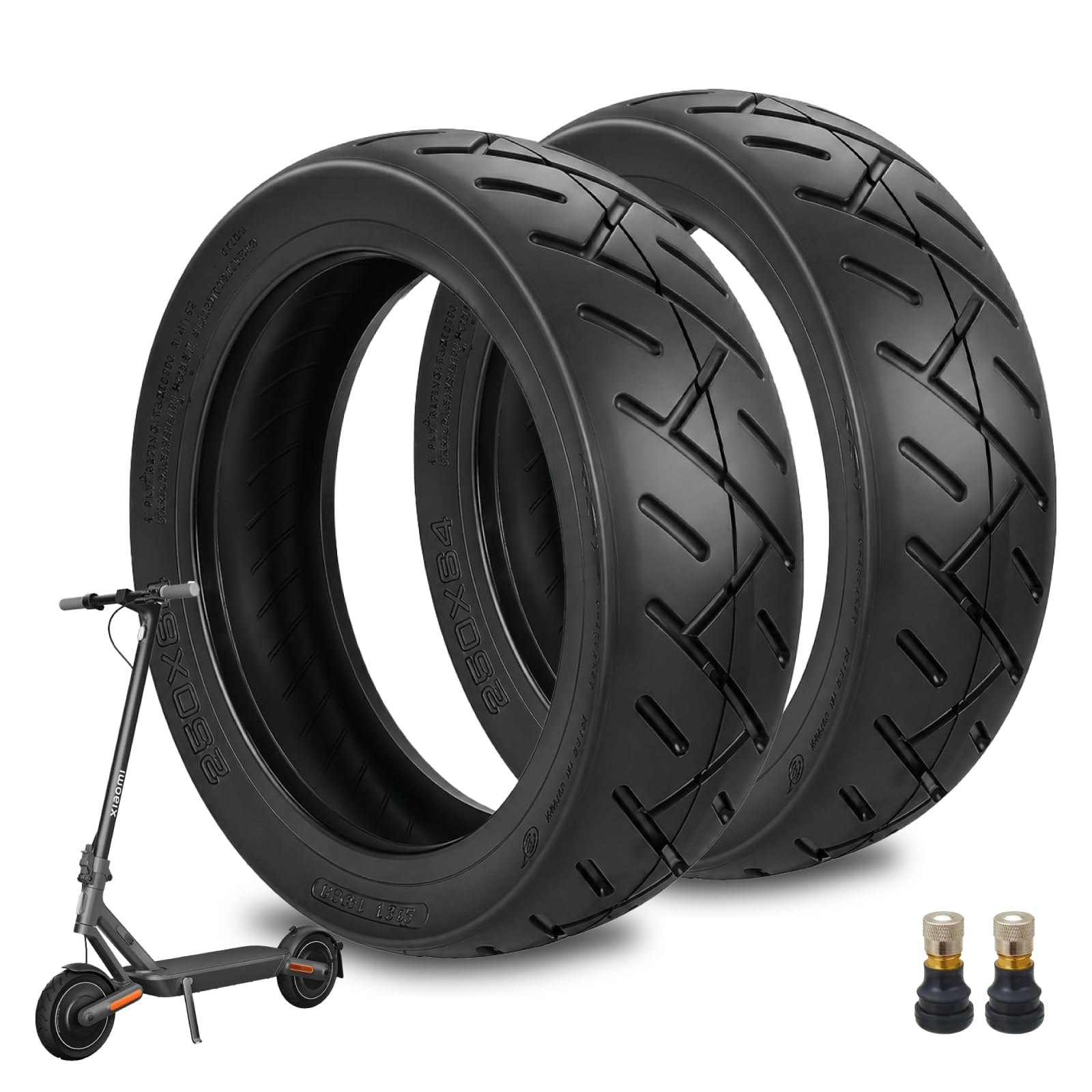 Lot de 2 pneus de route épais de 250 x 64 pour scooter électrique Xiaomi 4ultra, Navee S65, Navee S65C - Remplacement des pneus avant et arrière épais