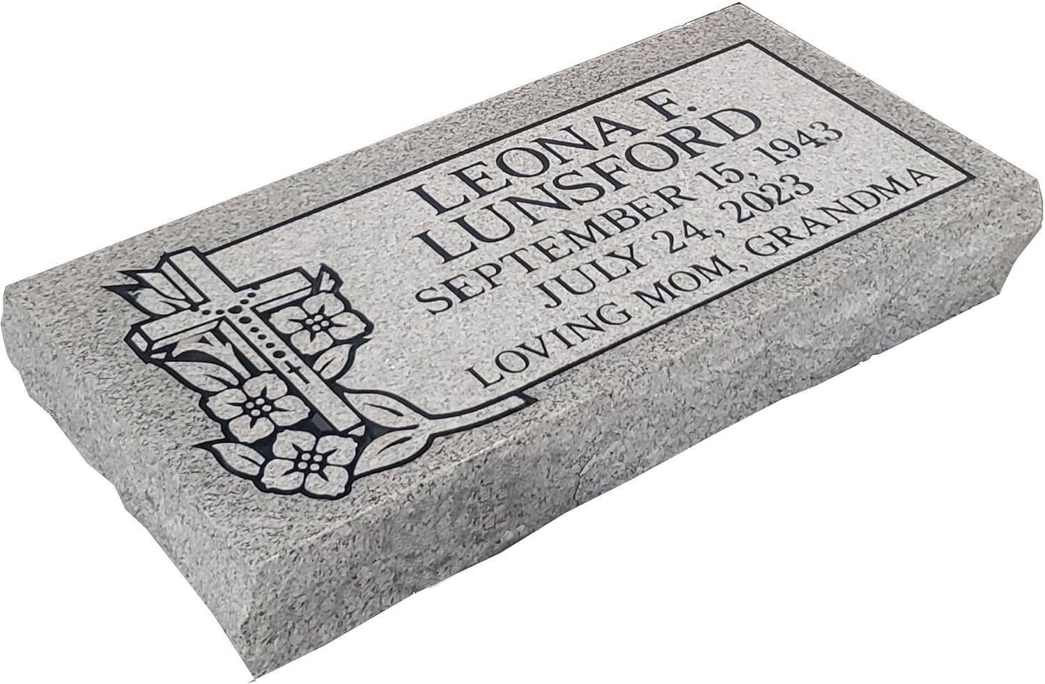 Headstone cemetery marker 3" thick granite custom