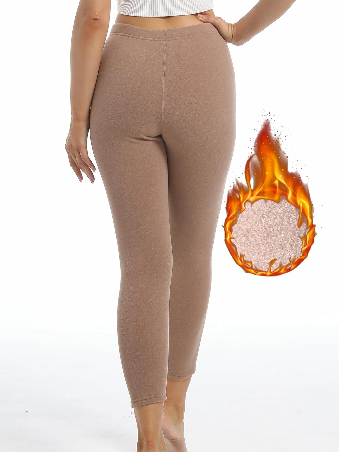 Fleece Lined Leggings for Women, Thermal High Waisted Yoga Pants, Thick Warm Winter Leggings for Cold Weather, 1 Pack