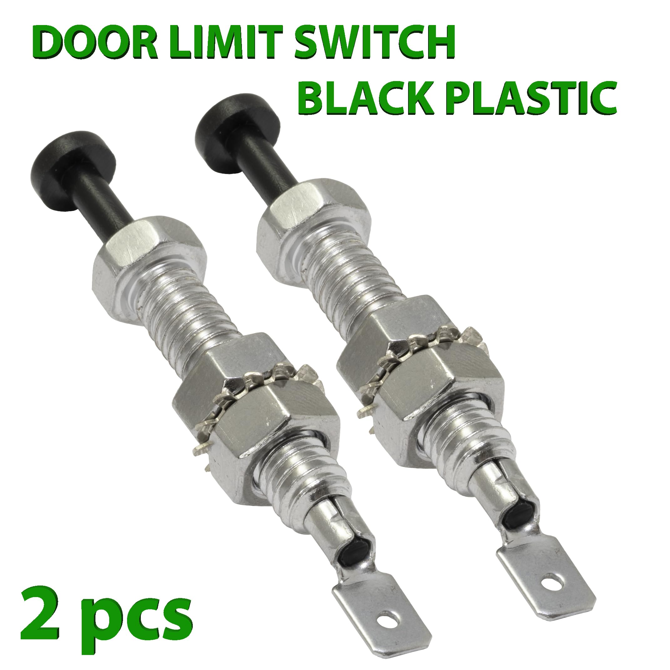 AERZETIX - C69368 - Set di 2 contattori interruttori sensori cofano porta per sistema di allarme auto - filettatura M8 - in metallo e plastica - sicurezza pulsante