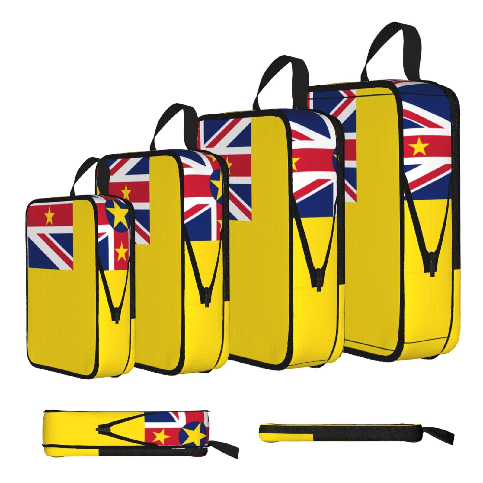 Flag of Niue Compression Packing Cubes 4 Piece Set