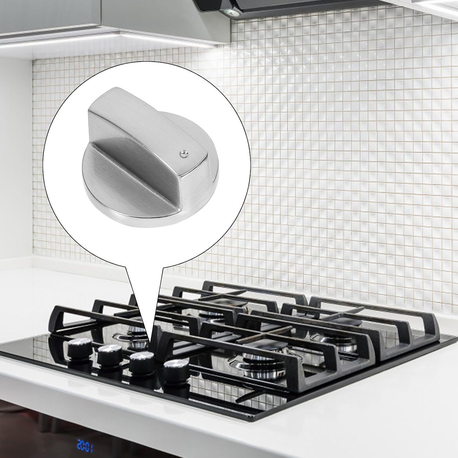 Abaodam 6 Pcs Gas Stove Knobs Metal Burner Control Knobs Replacement Set for Cooktop Surface Range Accessories