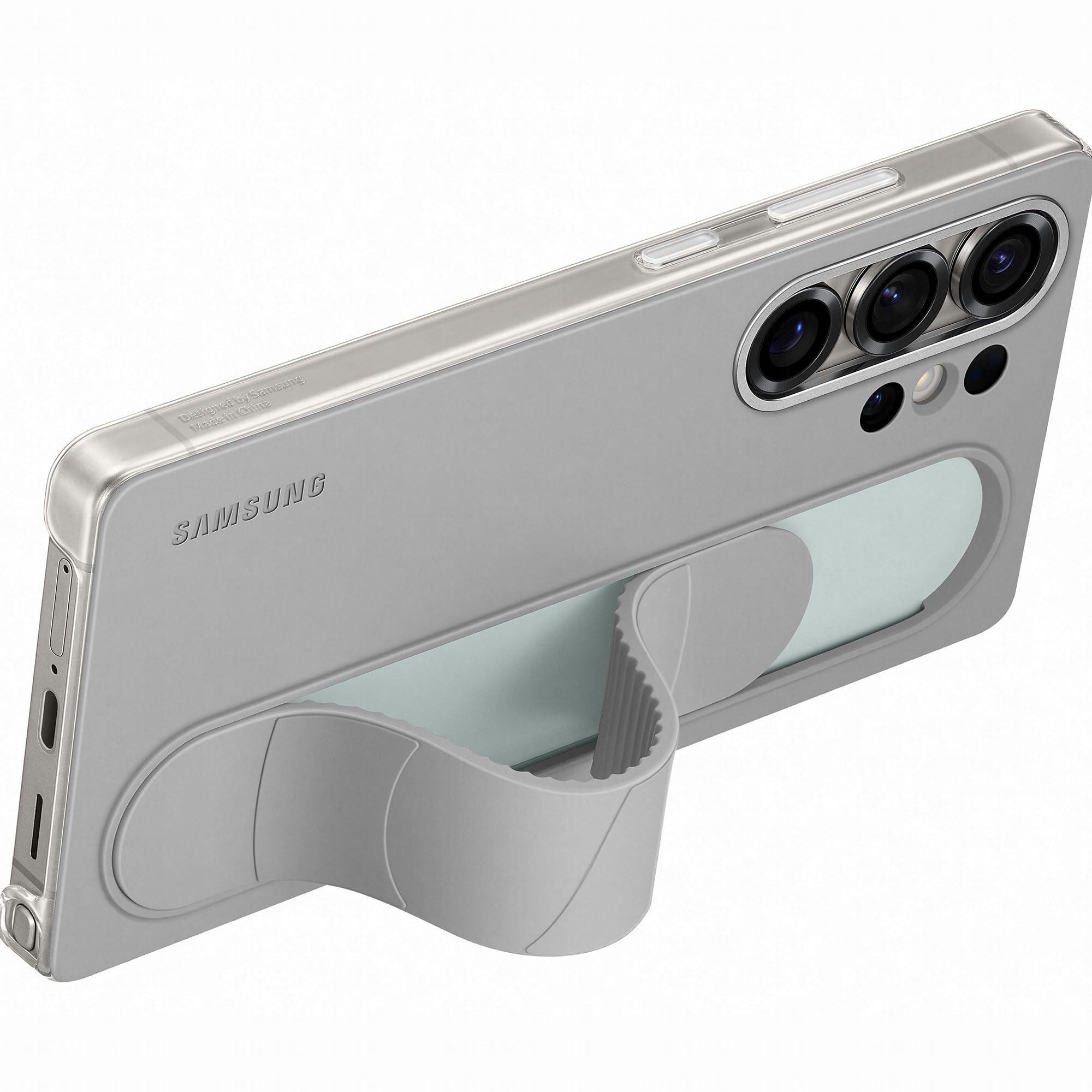 SAMSUNG Standing Grip Case cover con cinturino e funzione cavalletto per Galaxy S25 Ultra, Gray