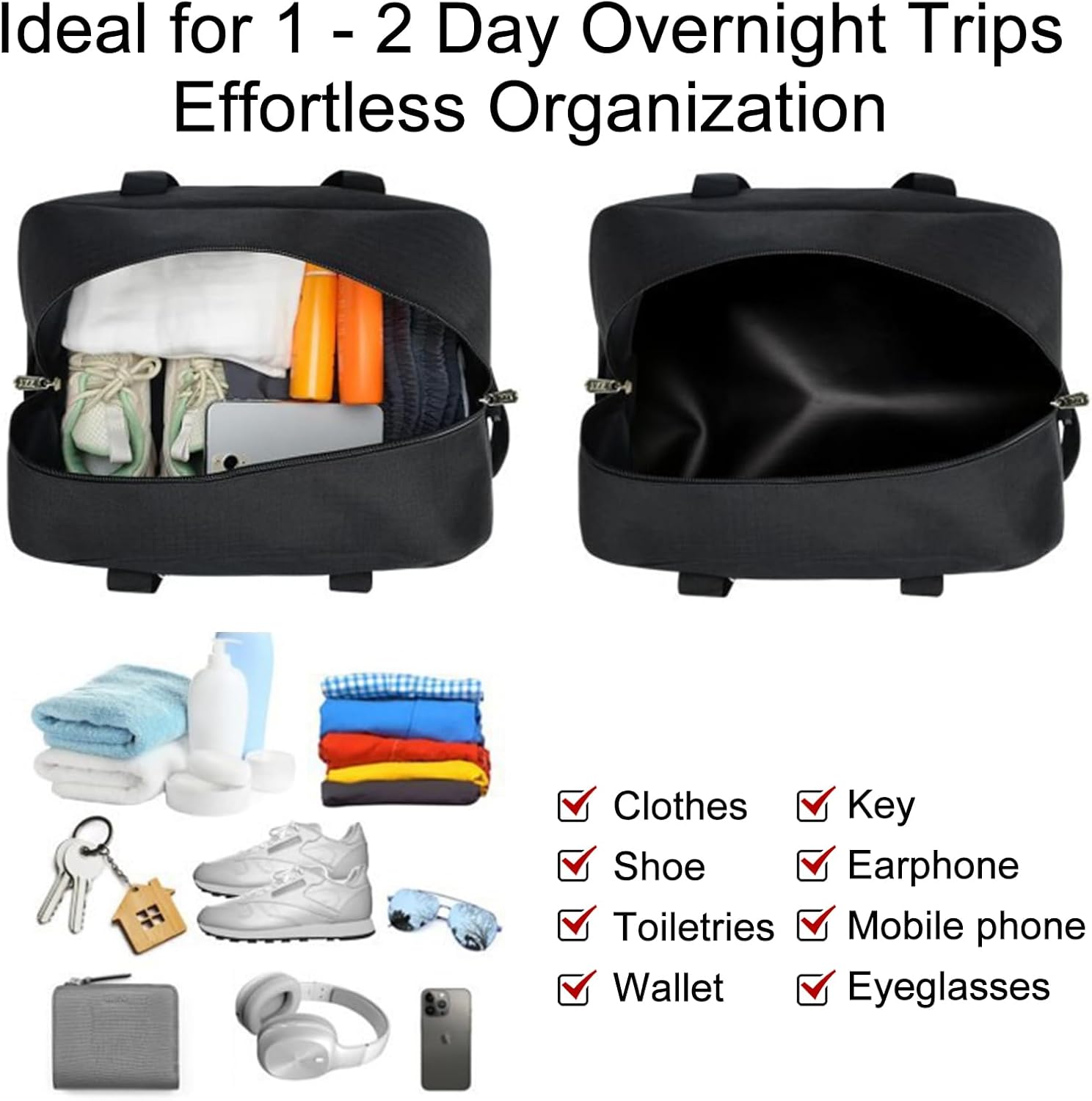 Small Gym Bag for Women Letter Style Small Duffle Bag for Travel Sport Carry on Bag-Black(Letter L) - Image 4