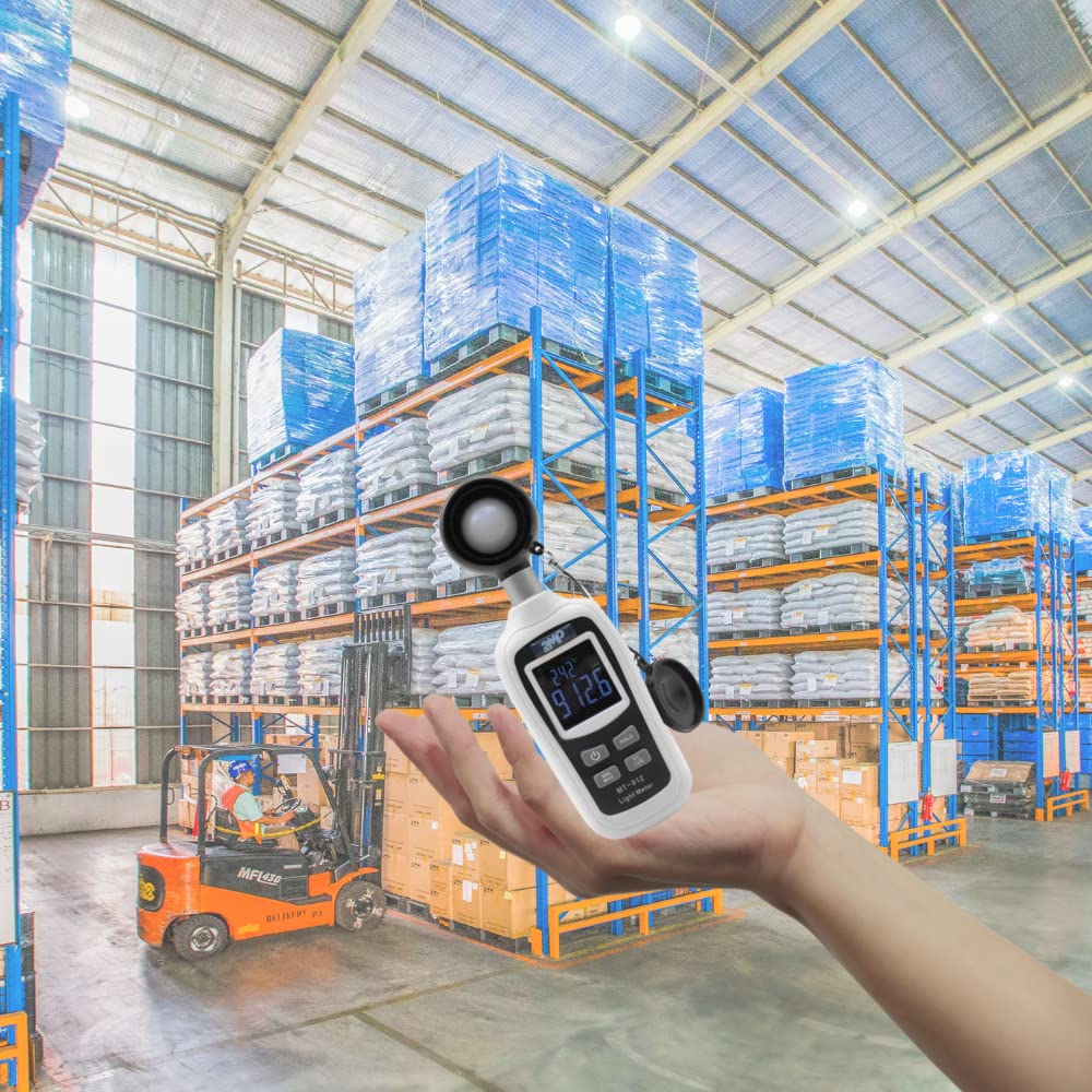 2MP - Luxmètre Digital Numérique Compact pour Mesure de Luminosité - Mesureur de Température Ambiante et de lumière - Mesure jusqu'à 200 000 Lux et -20° à +70°C
