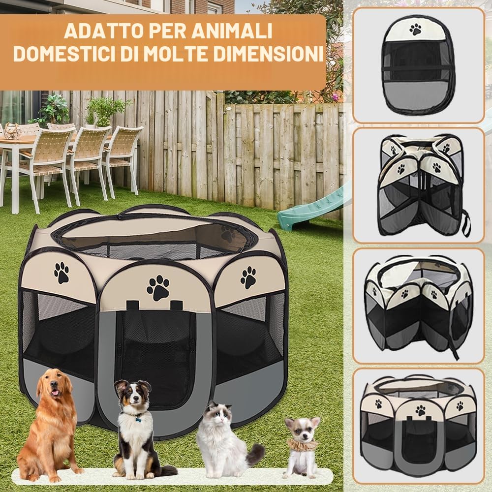 Cucciolo Portatile che Corre,Box per Cane da Corsa Stabile Guscio Gatto Pieghevole,Cane Elastico in Tessuto Oxford Impermeabile,Cane Gabbia Per Gatto,Cane,Caneconiglio(Bianco Blu,S,8)
