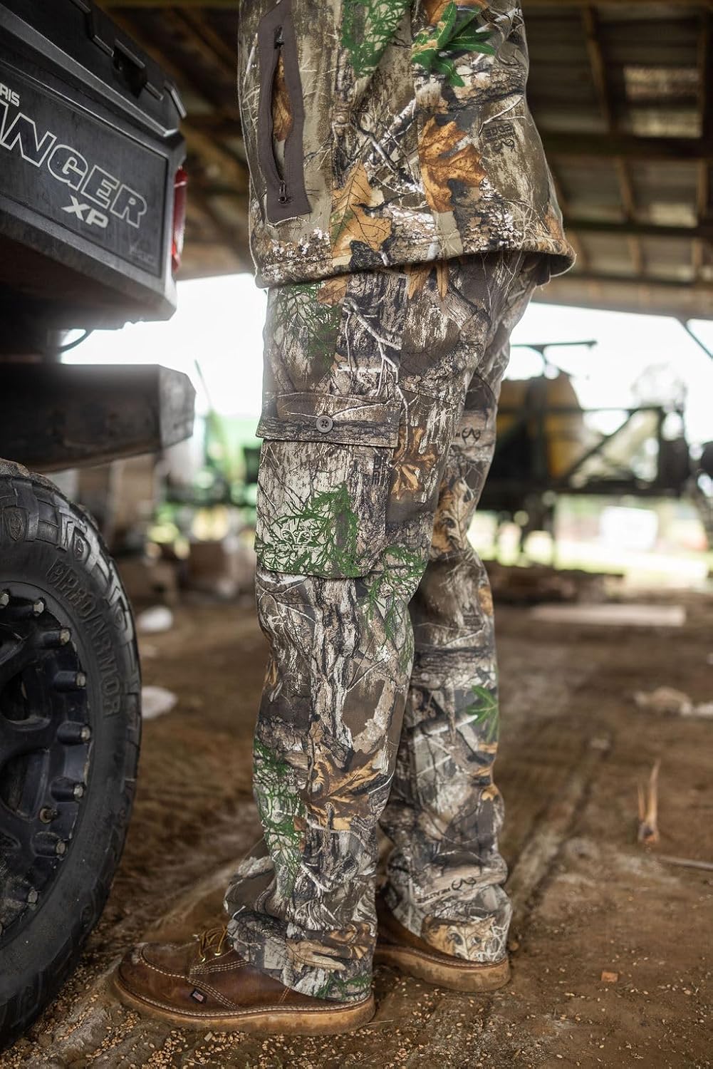 Realtree Men's Camo Hunting Pants, Mid Rise, Durable Cargo Pants