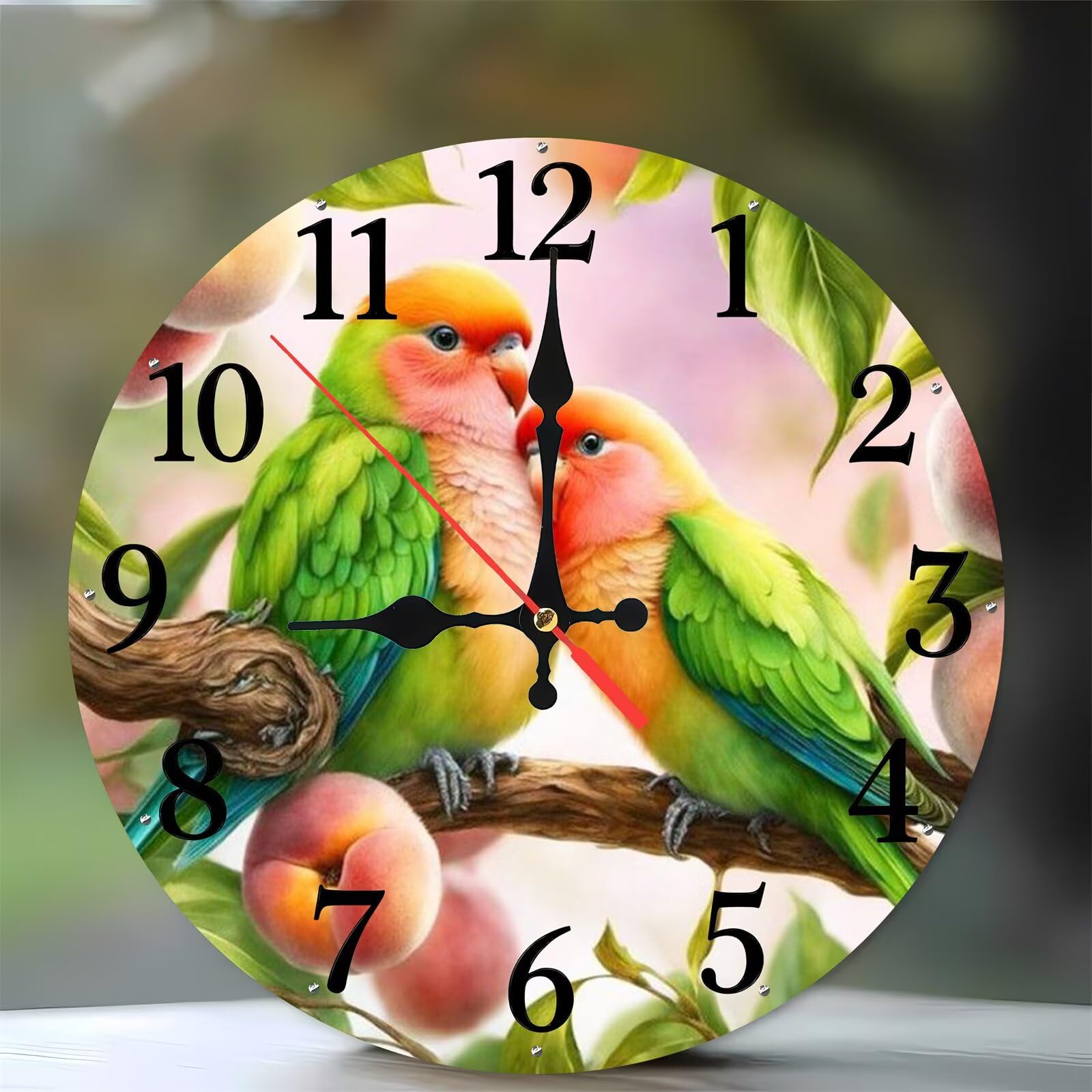 Horloge bois perroquet 35cm cuisine et salon ambiance nature