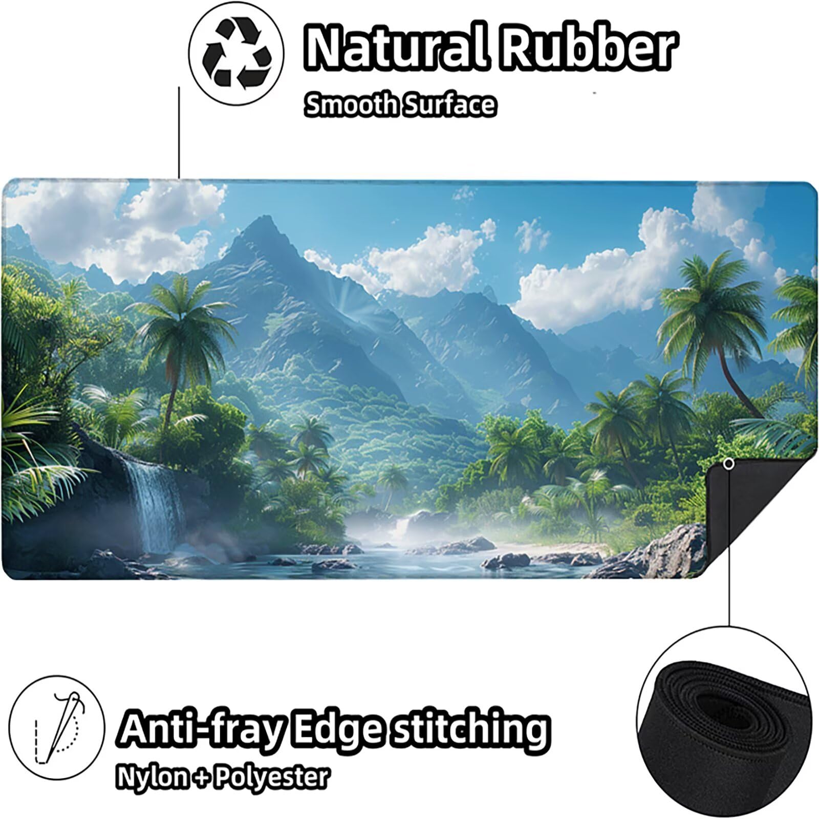 Bosque Alfombrilla Ratón Gaming XXL 1500x800x3mm, Alfombrilla Gaming Verde Mousepad con Base de Goma Antideslizante, Impermeable Desk Mat para Teclado y Raton, Accesorios Gaming Regalos de Hombre Z-9