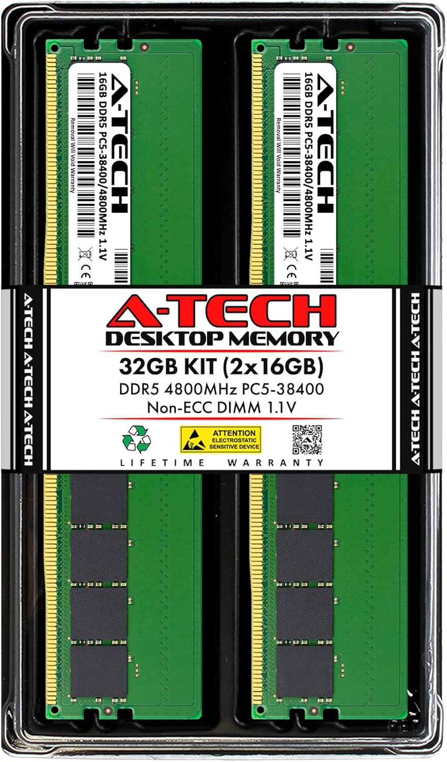 A-Tech 32GB (2 x 16GB) RAM for Dell XPS 8950 | DDR5 4800MHz DIMM PC5-38400 288-Pin Non-ECC Memory Upgrade Kit