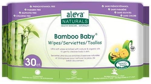Aleva Naturals Toallitas de viaje de bambú para bebés - 30ct