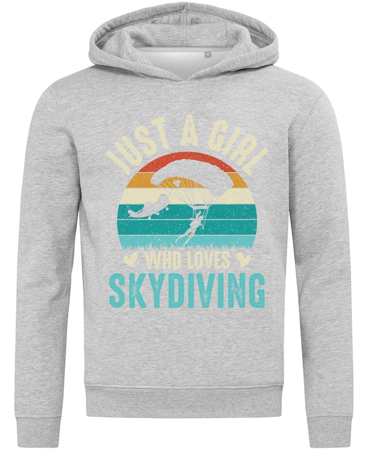 Just A Girl Who Loves Skydiving wyblakły plakat graficzny bluza z kapturem bluza z kapturem mieszanka bawełny szara