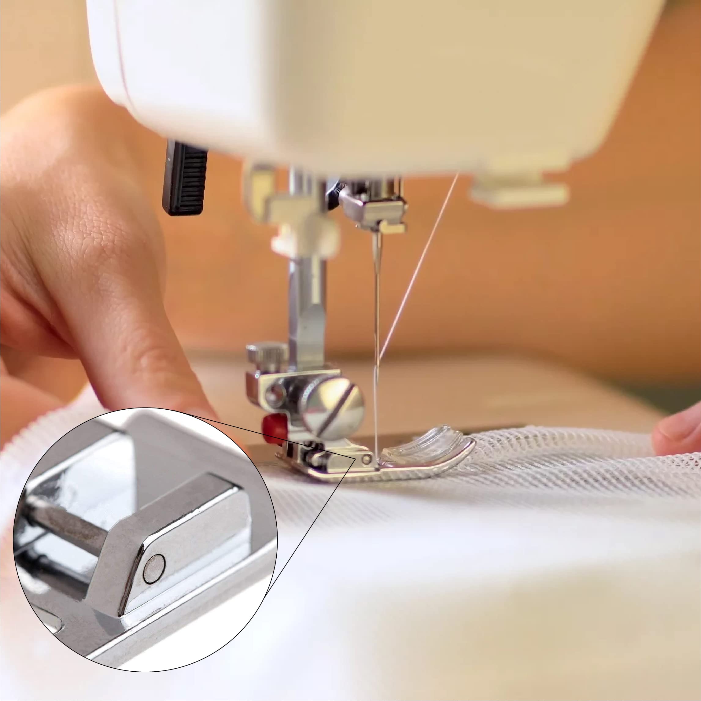 Yunxwd Nähfuß Für Industrielle Nähmaschinen - Metall Roller Presser Fuß