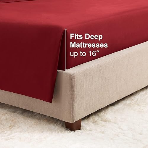 Miniatura 6 de Empyrean - Juego de sábanas de tamaño King, 6 piezas, sábanas para cama de tamaño King, sábanas de cama King de doble cepillado, sábanas de lujo