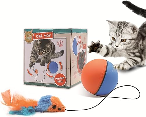 Miniatura 1 de Pelota de juguete interactiva para gatos con sensor de movimiento, alfombra automática para gatos, diseño duradero y divertida, juguete de juego
