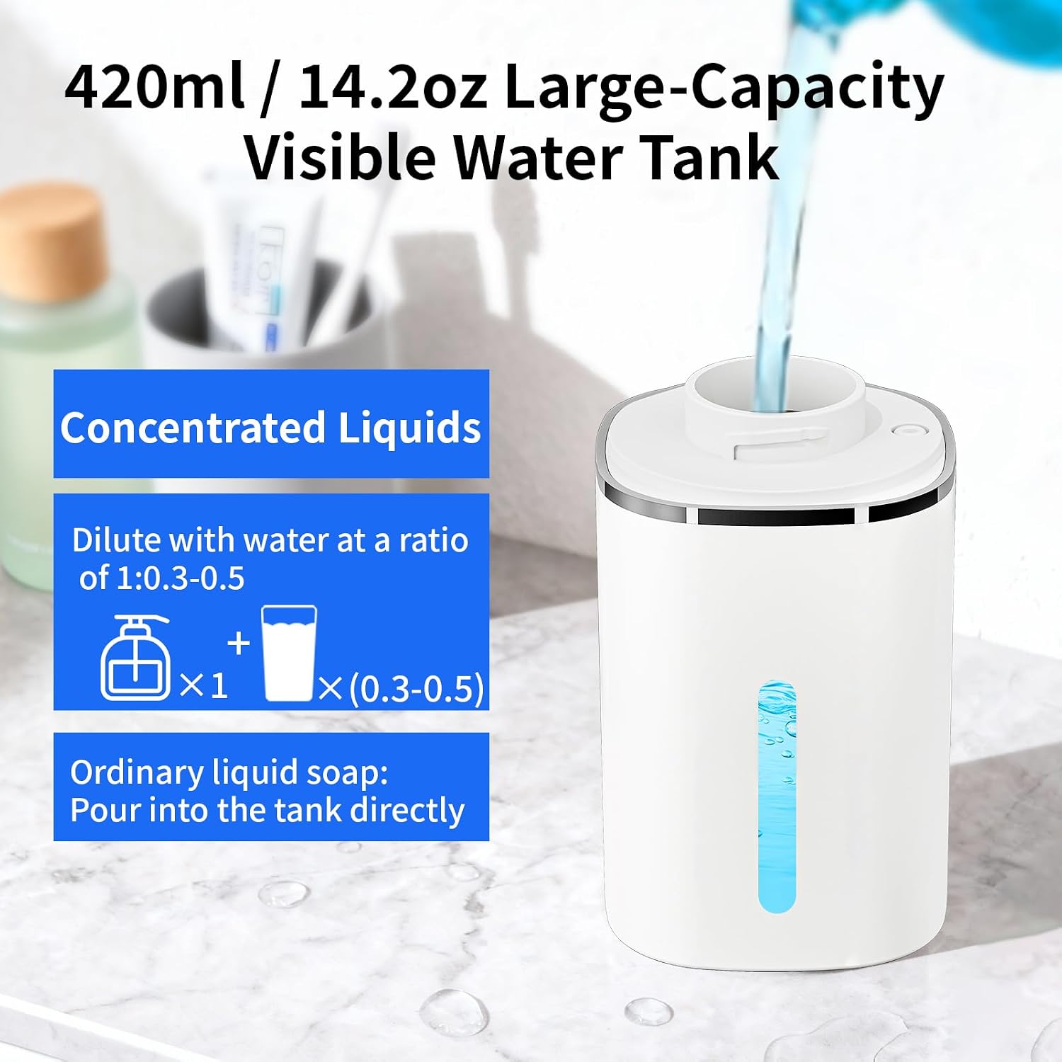 Automatic Liquid Soap Dispenser, USB Rechargeable (White, Liquid) image 5