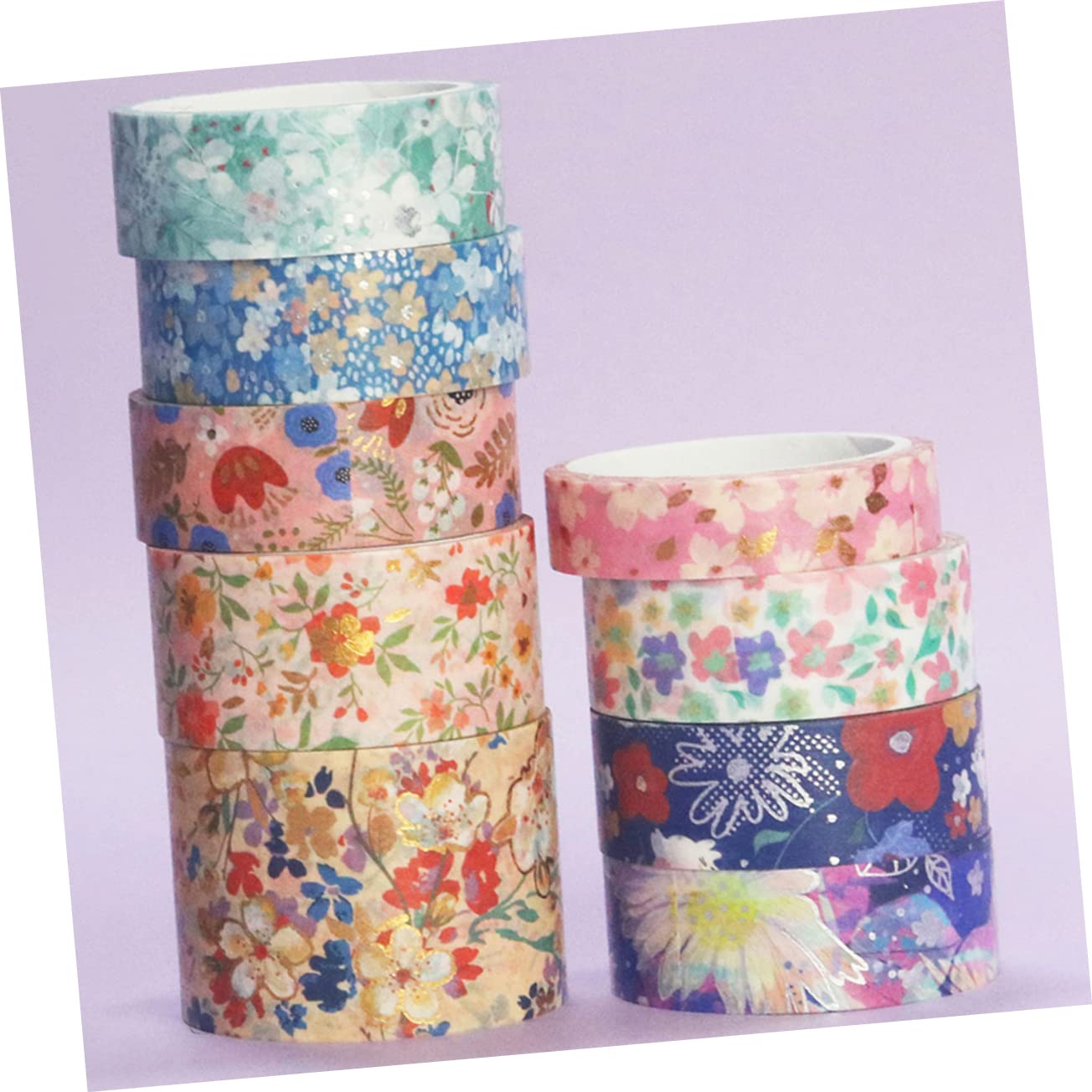 DOITOOL 4 Sätze Frische Blumenmuster Washi Tape Dekorative Scrapbooking Tapes Für Diy Bastelprojekte Für Tagebücher Alben Und Dekorationen 9 Rollen * 4