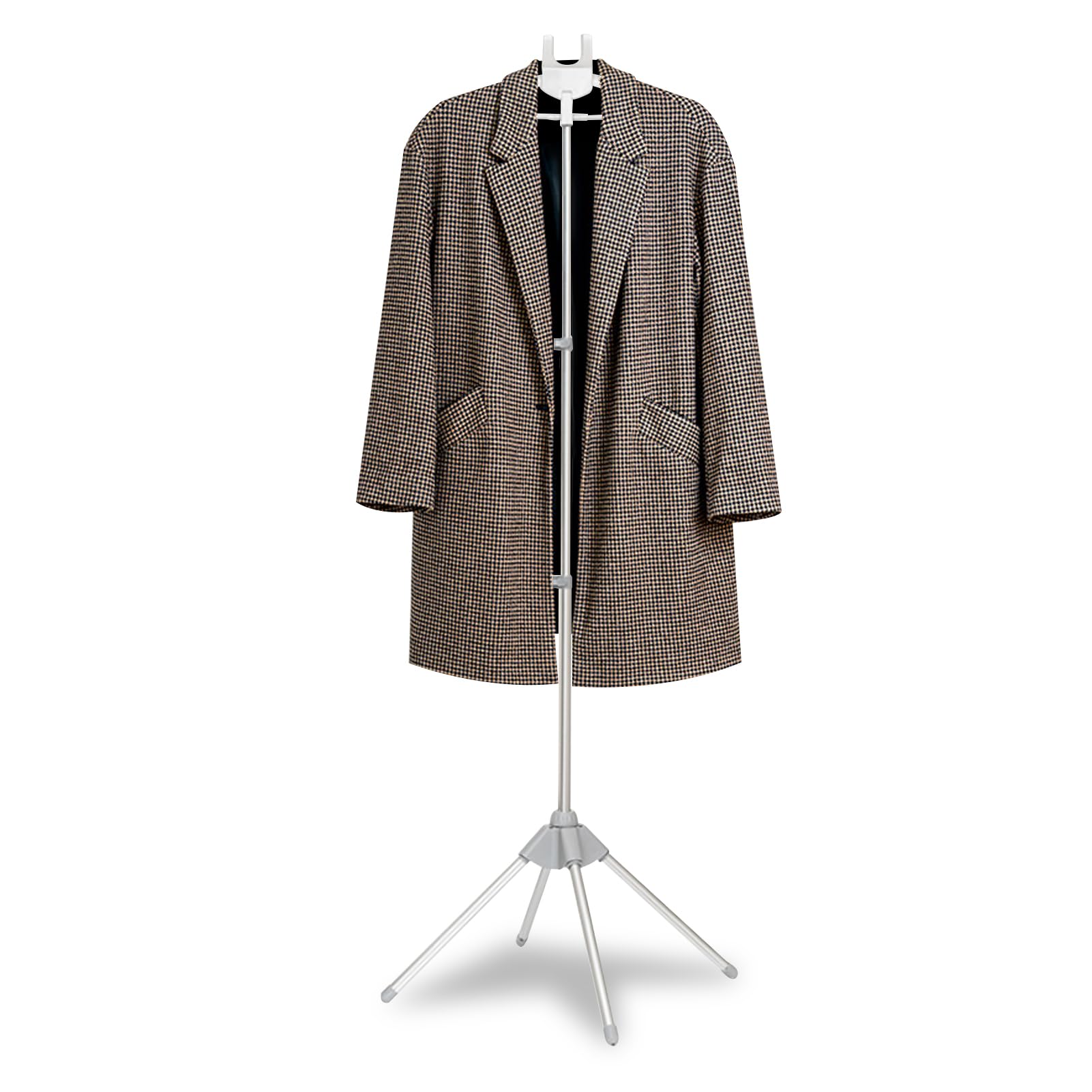 Beauenty Hanging Ironing Machine Coat Hanger, Clothing Accessory Holder with Portable Ironing, Height-Adjustable Ironing Cloths Rack, Black (Style 2)