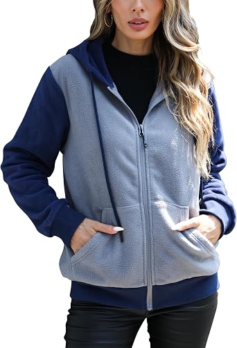 Argstar Womens Fleece Hooded Jacket with 4 Pockets S - XXL