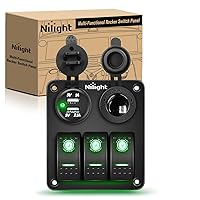 Vista 27 de Nilight Panel de interruptores basculantes de 4 bandas, resistente al agua, precableado, de aluminio con tipo PD C y USB, enchufe de encendedor